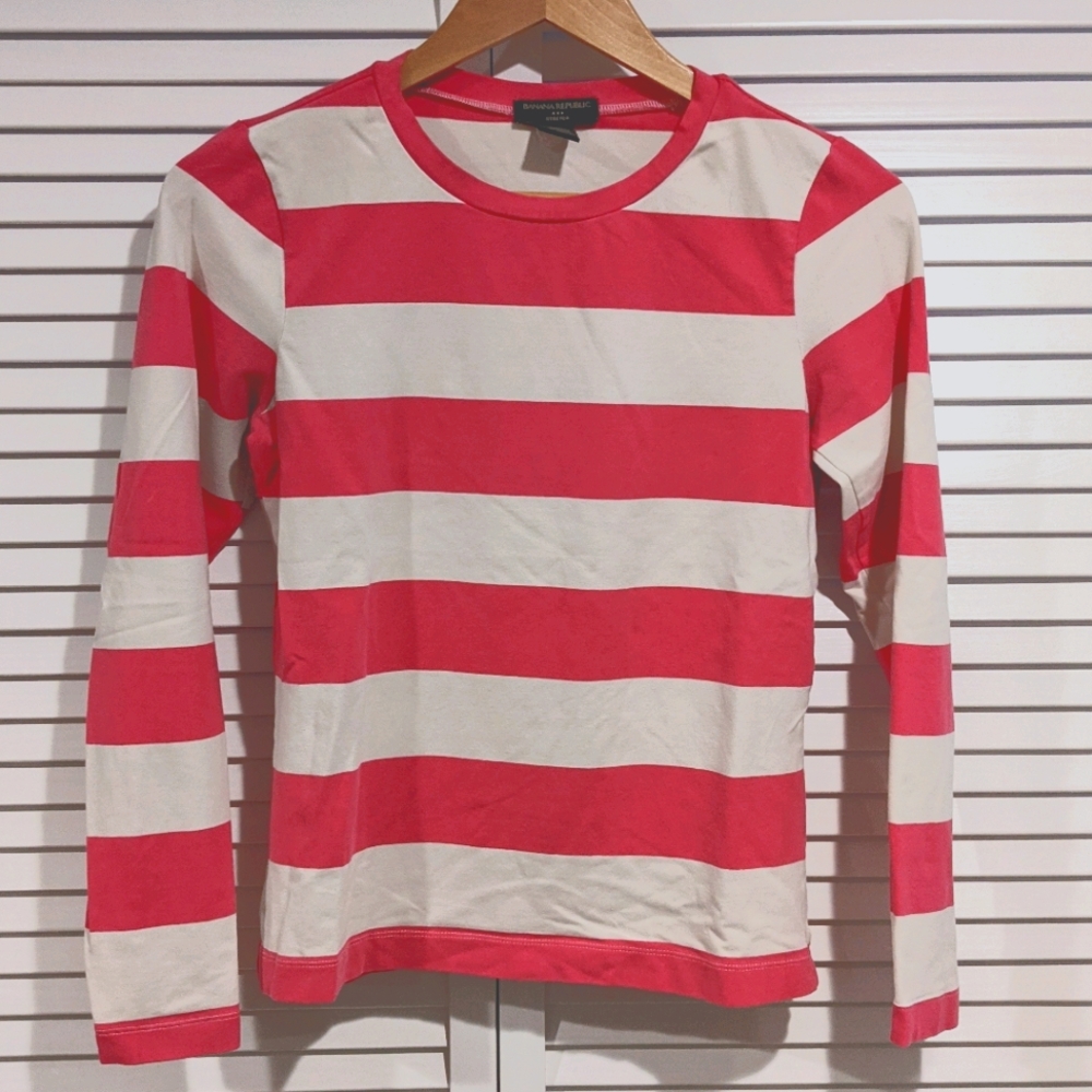 Banana Republic Pink Stripe Shirt